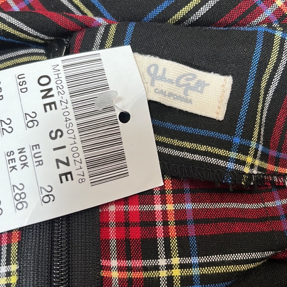 JOHN GALT PLAID MINI SKIRT NWT, clean, zipper sz 26 - Picture 5 of 6